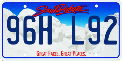 SD license plate 96HL92