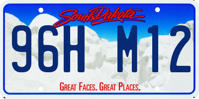 SD license plate 96HM12