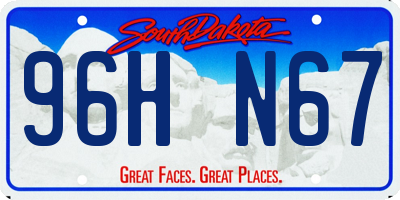 SD license plate 96HN67