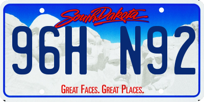 SD license plate 96HN92