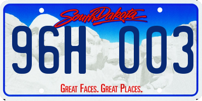 SD license plate 96HO03