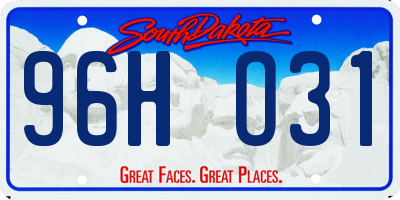 SD license plate 96HO31