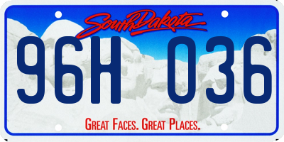 SD license plate 96HO36