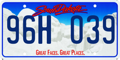 SD license plate 96HO39