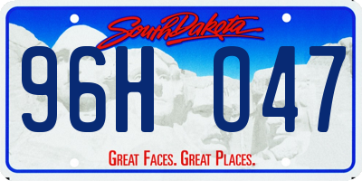 SD license plate 96HO47