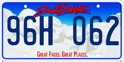 SD license plate 96HO62