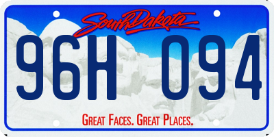 SD license plate 96HO94