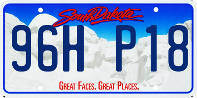 SD license plate 96HP18