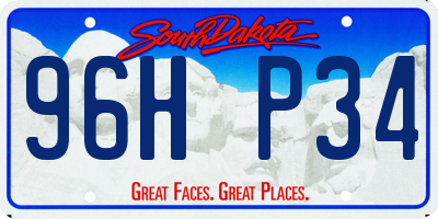 SD license plate 96HP34