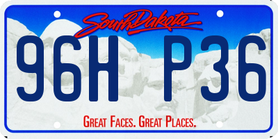 SD license plate 96HP36