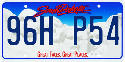 SD license plate 96HP54