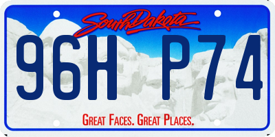 SD license plate 96HP74