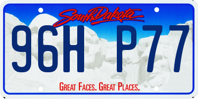 SD license plate 96HP77