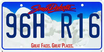 SD license plate 96HR16