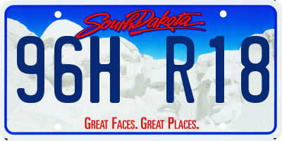 SD license plate 96HR18