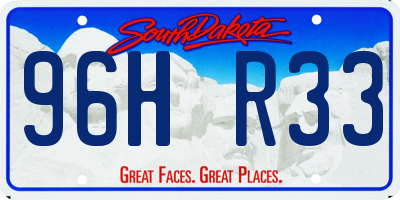 SD license plate 96HR33