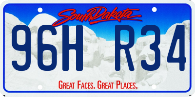 SD license plate 96HR34