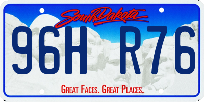 SD license plate 96HR76