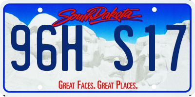 SD license plate 96HS17