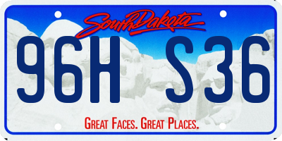 SD license plate 96HS36