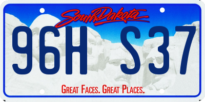 SD license plate 96HS37