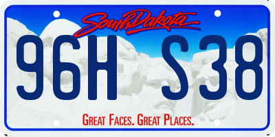 SD license plate 96HS38