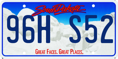 SD license plate 96HS52