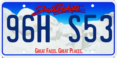 SD license plate 96HS53