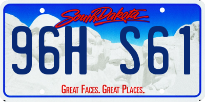 SD license plate 96HS61