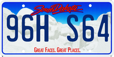 SD license plate 96HS64