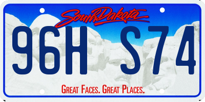SD license plate 96HS74
