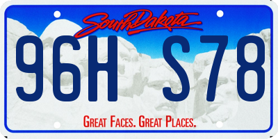 SD license plate 96HS78