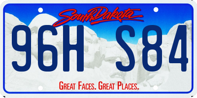 SD license plate 96HS84