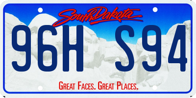 SD license plate 96HS94