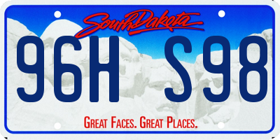 SD license plate 96HS98