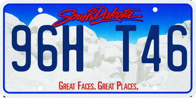 SD license plate 96HT46