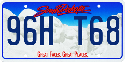 SD license plate 96HT68