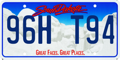 SD license plate 96HT94