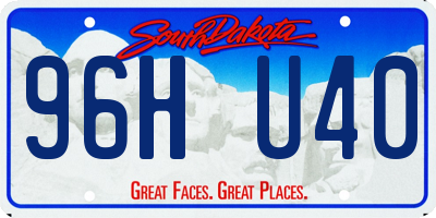 SD license plate 96HU40