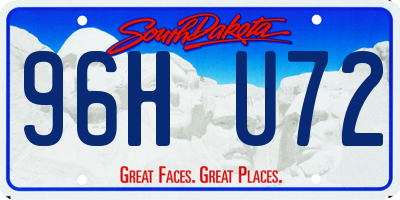 SD license plate 96HU72