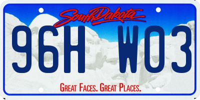 SD license plate 96HW03