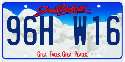 SD license plate 96HW16