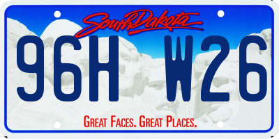 SD license plate 96HW26