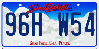 SD license plate 96HW54