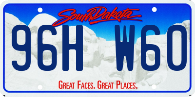 SD license plate 96HW60