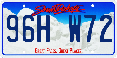 SD license plate 96HW72