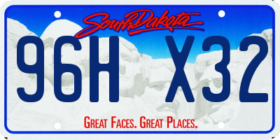 SD license plate 96HX32