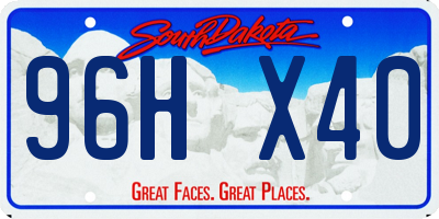 SD license plate 96HX40