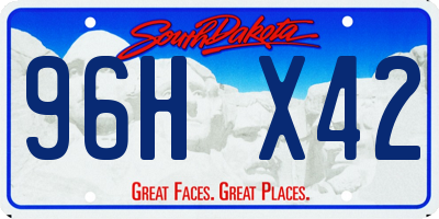 SD license plate 96HX42