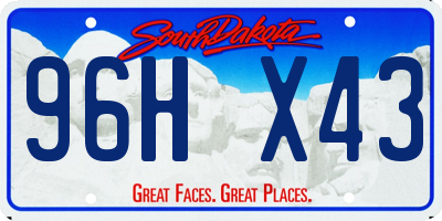 SD license plate 96HX43